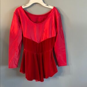 Marika Red Peplum Dance Costume Blouse